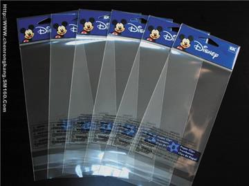 OPP bag, poly bag, OPP bag with paper card header for disney
