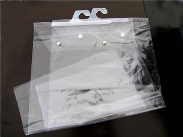 PVC bag, Vinyl bags, PVC bag with hanger and button