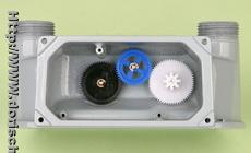 Led relative   casing and gear for gas meter