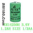 FUTE ER14250 SIZE 1/2AA lithium thionyl chloride battery