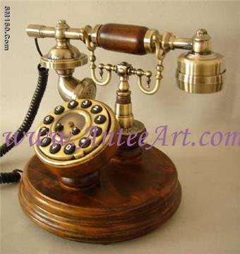 antique wooden telephone