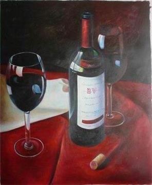 red wine painting