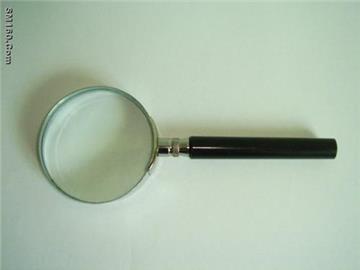 Plastic handle with metal joint magnifier