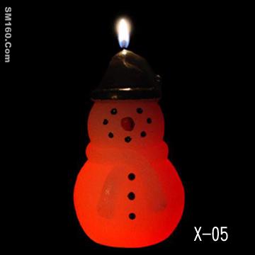single snowman led candle