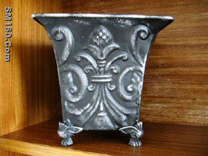 cast iron flowerpot, planter, vase