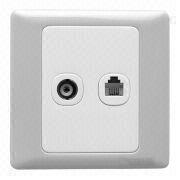 one gang tv and telephone socket