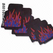 PVC Car Mat with Fire Design, Available in Various Colors