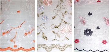 Color organza embroidery fabric 