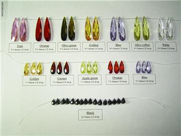 9x36 & 7x18mm CZ pear (cubic zirconia round, pendant, drop, briolette)