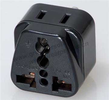 Universal travel adapter w/ US NEMA1-15R receptacle series (WAD)