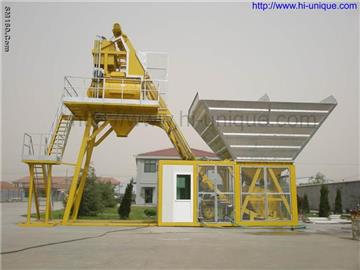 Mobile concrete mixing plant