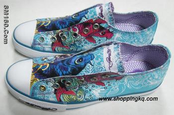 ED Hardy Men Low-Rise Fish Tattoo Shoes