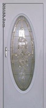 big oval glass steel door