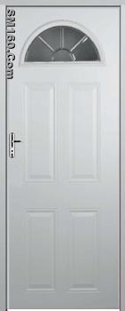 half moon glass steel door