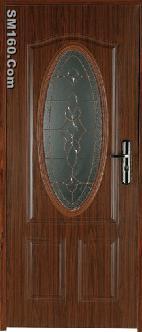 wood edge glass steel door