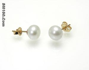 freshwater pearl stud earring,925 silver  earring,pearl earring
