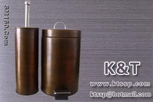 Stainless steel copper-plated toilet brush set