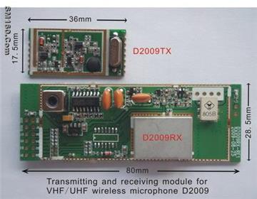UHF VHF Wireless MIC Transceiver Module D2009