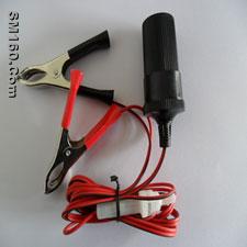 Alligator clips to AUTO cigarette lighter socket(1)