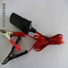 Alligator clips to AUTO cigarette lighter socket(2)