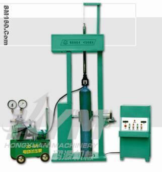 Steel cylinder pressure test loader-unloader
