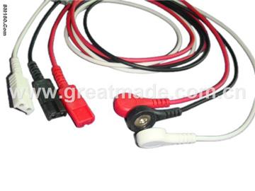 LL 3-lead AHA snap leadwires