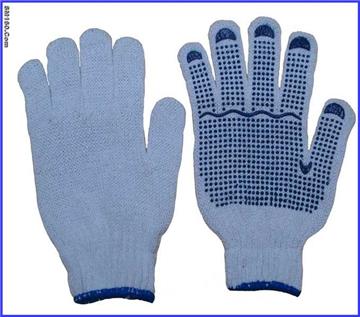string knit gloves with rubber dots