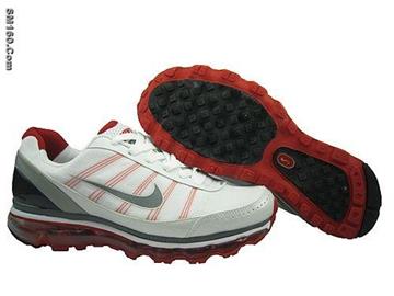 Mens Nike airmax 2009 new shoes white and red--FREE SHIPPING