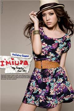 korean fashion flowers design dress,hongkong fashion
