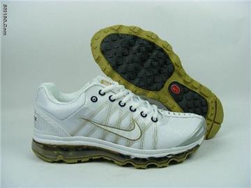 Nike airmax 2009 men shoes white and golden