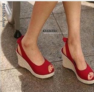 Beautiful bowknot fish mouth wedge heel sandal SY-LF009-2