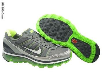 Mens Nike airmax 2009 new shoes grey and green --Free Shipping