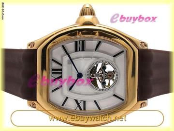 Coupons Watches Cartier Tortue Watch Men Automatic Gold Bezel White Di