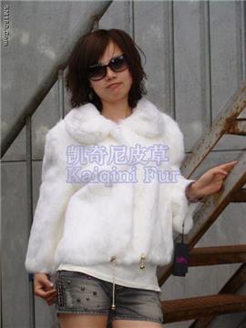 rabbit fur coat+rex rabbit fur collar s-610