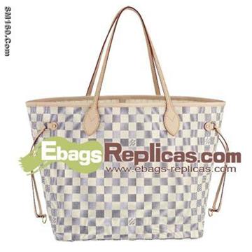 Damier Azur Neverfull Bag MM N51107
