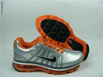 Airmax 2009 women NK shoes silver orange and red