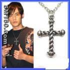 Flower cross necklace men