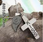 2 combined men's cross necklace