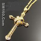 Zinc alloy plated cross necklace