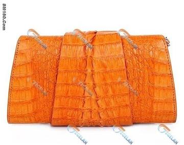 OEM Crocodile Leather Single Shoulder Handbag Orange B82015D