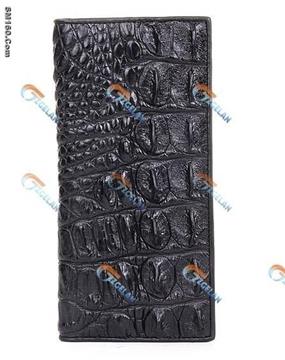 Black Crocodile Leather Long Wallet Q92003A3