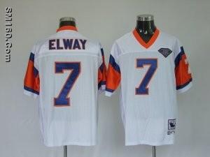 Cheap Mitchell & Ness Denver Broncos #7 John Elway White Throwback NFL