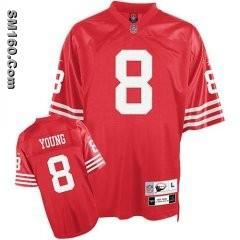 Cheap Wholesale Mitchell&Ness San Francisco 49ers #8 Steve Young Red T