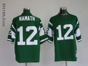 Cheap Mitchell & Ness New York Jets 1968 #12 Joe Namath Green NFL Jers