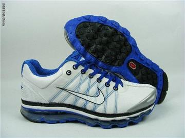 Nike airmax 2009 men's shoes white and blue--FREESHIPPING