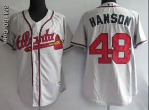 MLB Atlanta Braves #48 Tommy Hanson Road Grey Jersey