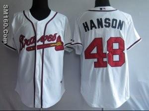 High-quality MLB Atlanta Braves #48 Tommy Hanson Home White Jersey