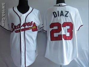 High-quality MLB Atlanta Braves #23 Matt Diaz Home White Jersey