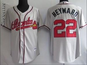 High-quality MLB Atlanta Braves #22 Jason Heyward Road Grey Jersey