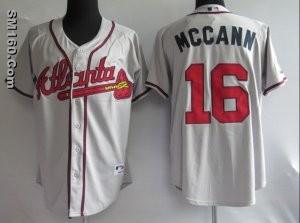High-quality MLB Atlanta Braves #16 Brian McCann Road Grey Jersey
